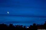 Astro Photographie - Rapprochement planétaire matinal dans paris : La Lune, Vénus et Mars moins visible